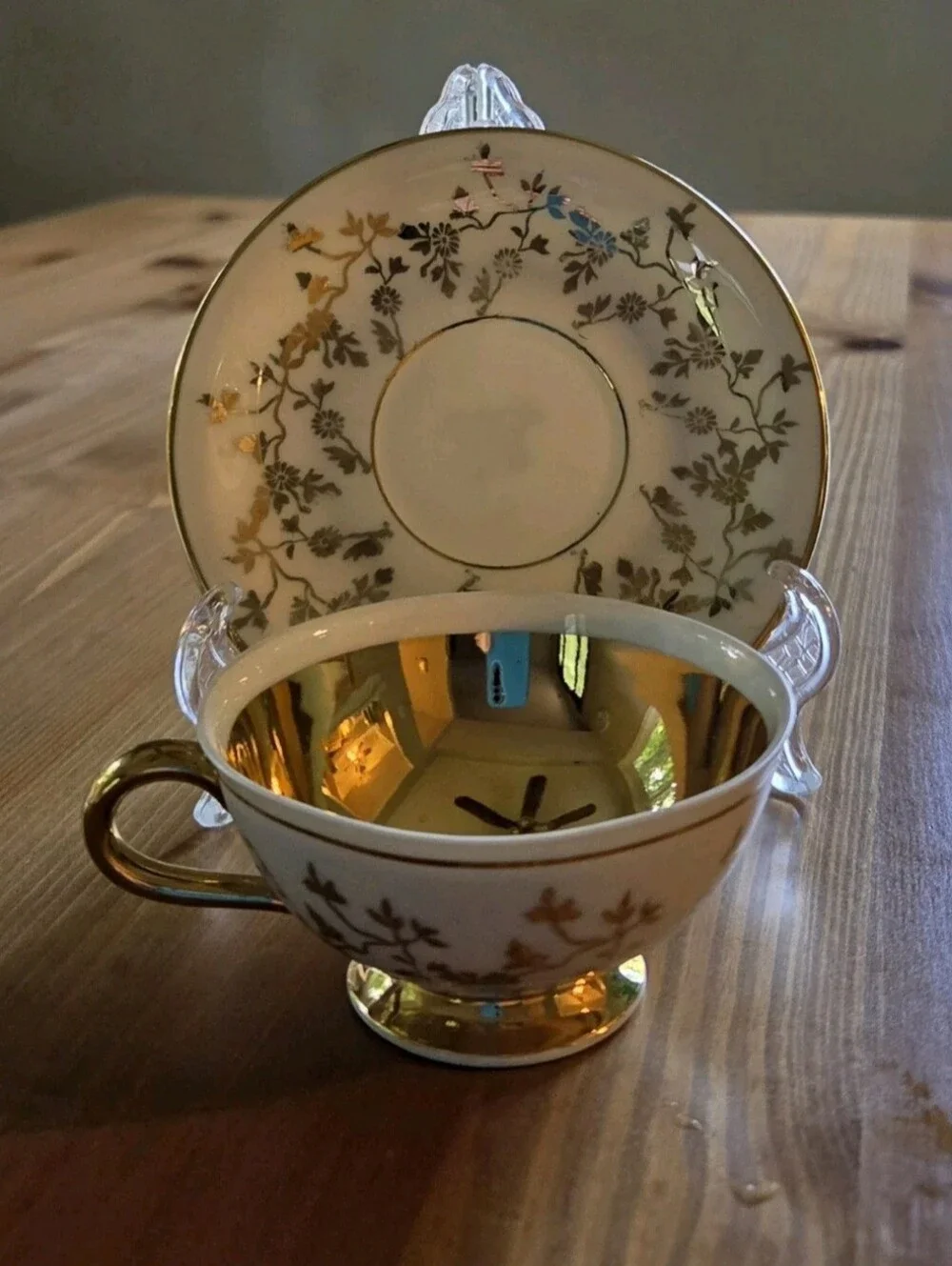 Vintage Hutschenreuther Selb Bavaria Dresden Gold Gilt Demitasse Trio Sets Set 3